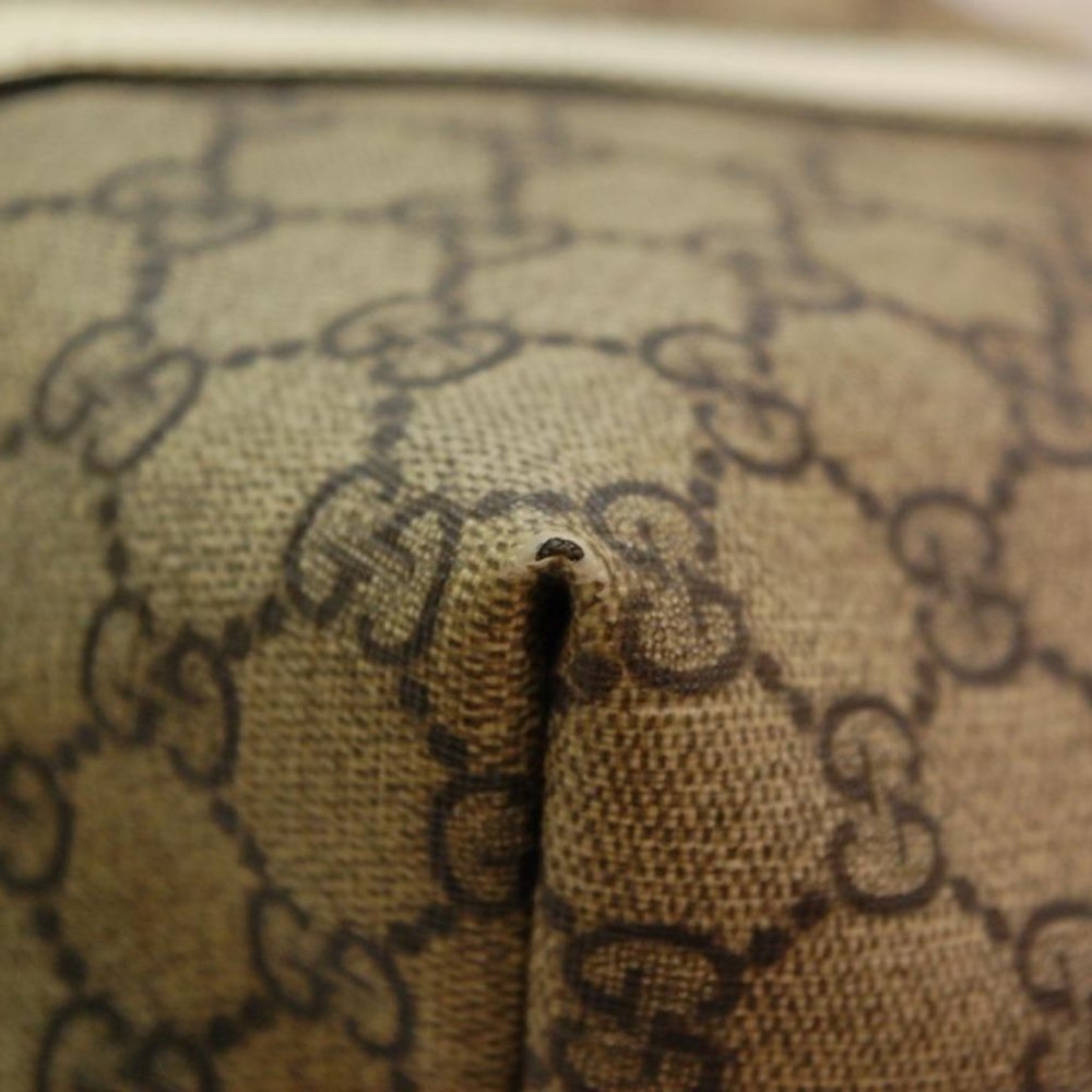 GUCCI**RARE EXTRA LARGE SIZE **20 X 13 X 8** TOTE CREAM/TAN - Picture 12 of 14